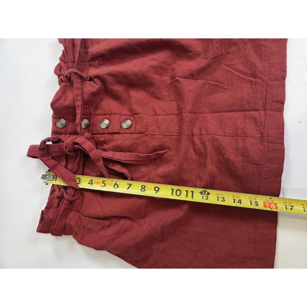American Eagle Womens Brick Red A Line Linen Blend Lined Mini Skirt Size L - Picture 3 of 7